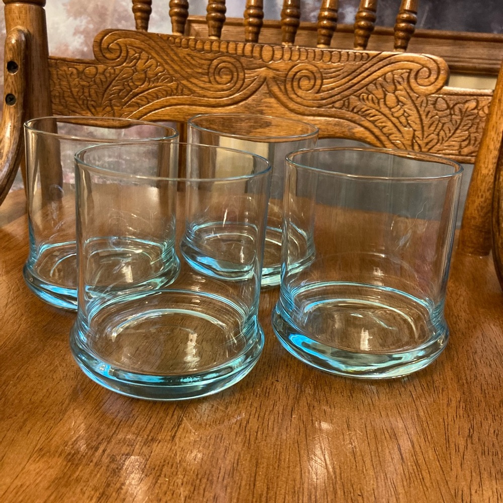 Sleek Blue Tinted Glassware